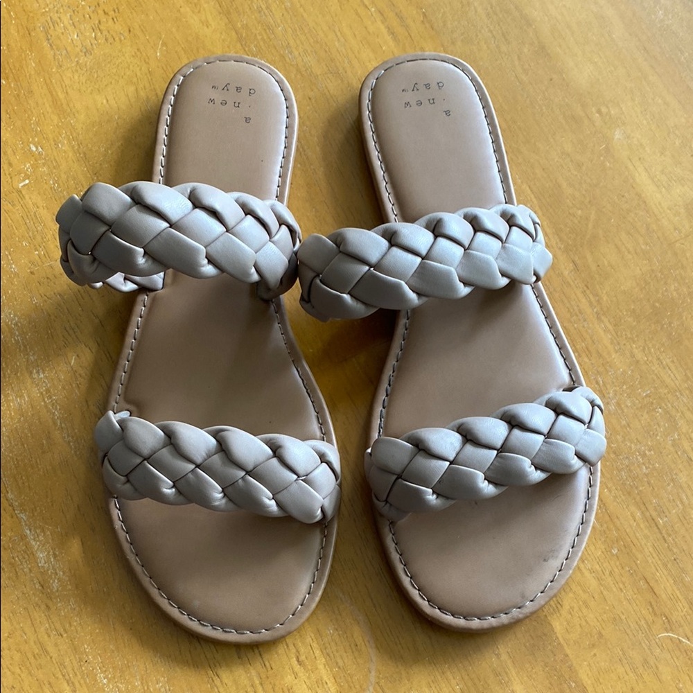 a new day Women's Braided Sandals - Gray and Tan